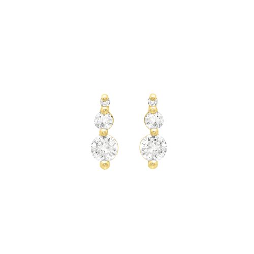 9ct Gold Tiny Trio Stud Earrings