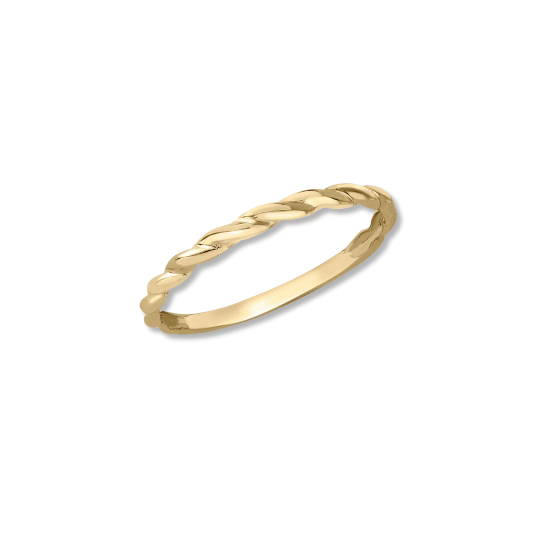 9ct Gold Twist Slim Band Ring