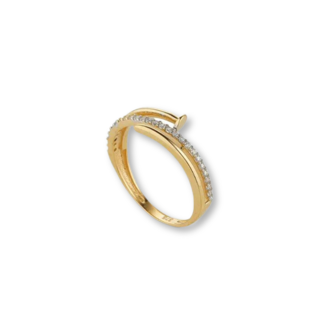 9ct CZ Wraparound Nail Ring