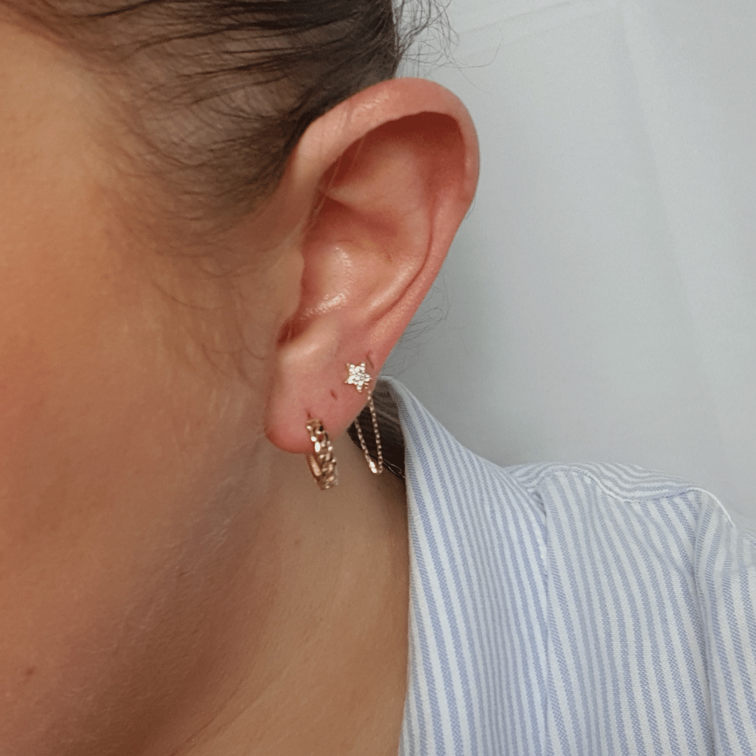 Star Chain Stud Earrings