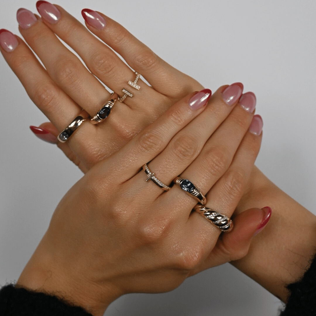14k Iconic Pave Croissant Ring