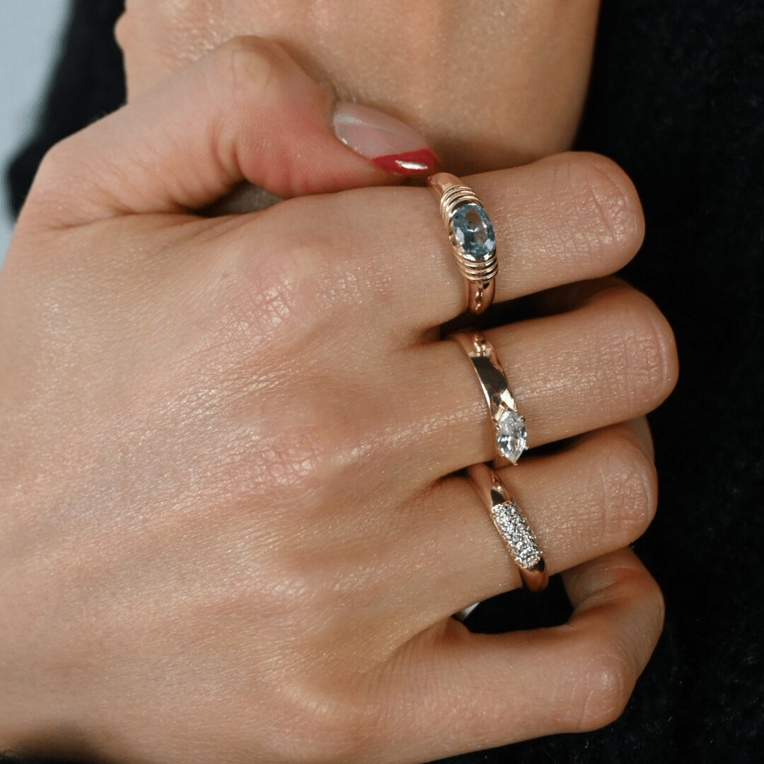 14k Majestic Aquamarine Ring