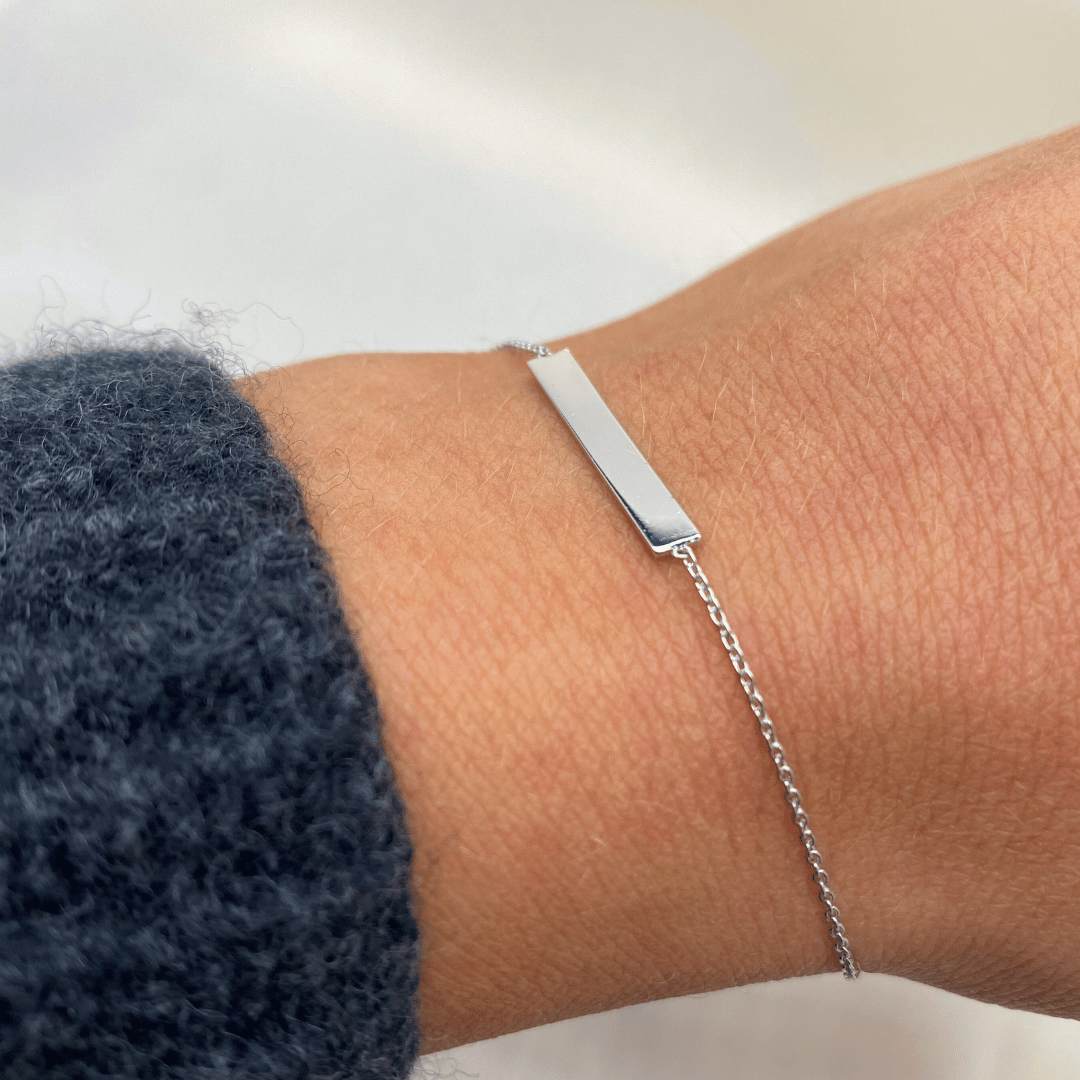 White Gold Bar Bracelet