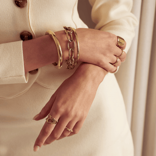 Gold Plated Circle Link Bracelet