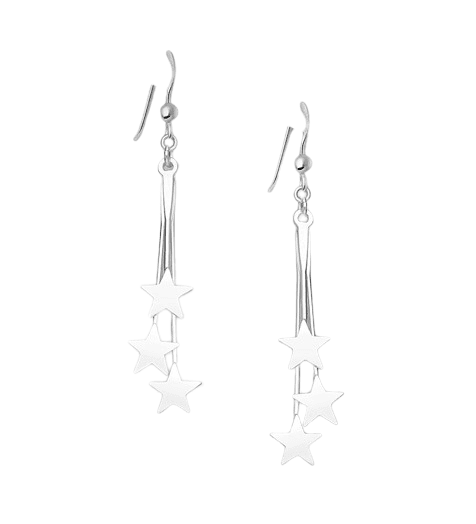 Silver Star Dangle Earrings
