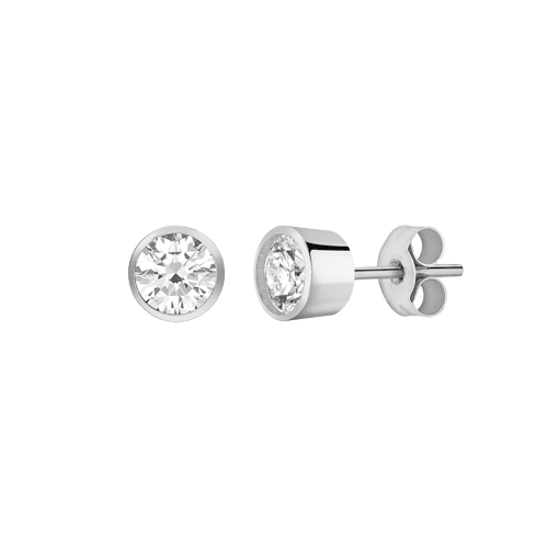 9ct White Gold CZ Stud Earrings