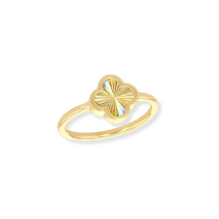 9ct Yellow Gold Rainbow Petal Ring