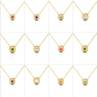 9ct Gold Birthstone Necklace