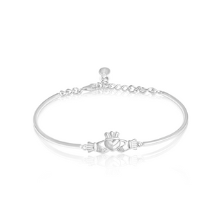 Silver Claddagh Bangle