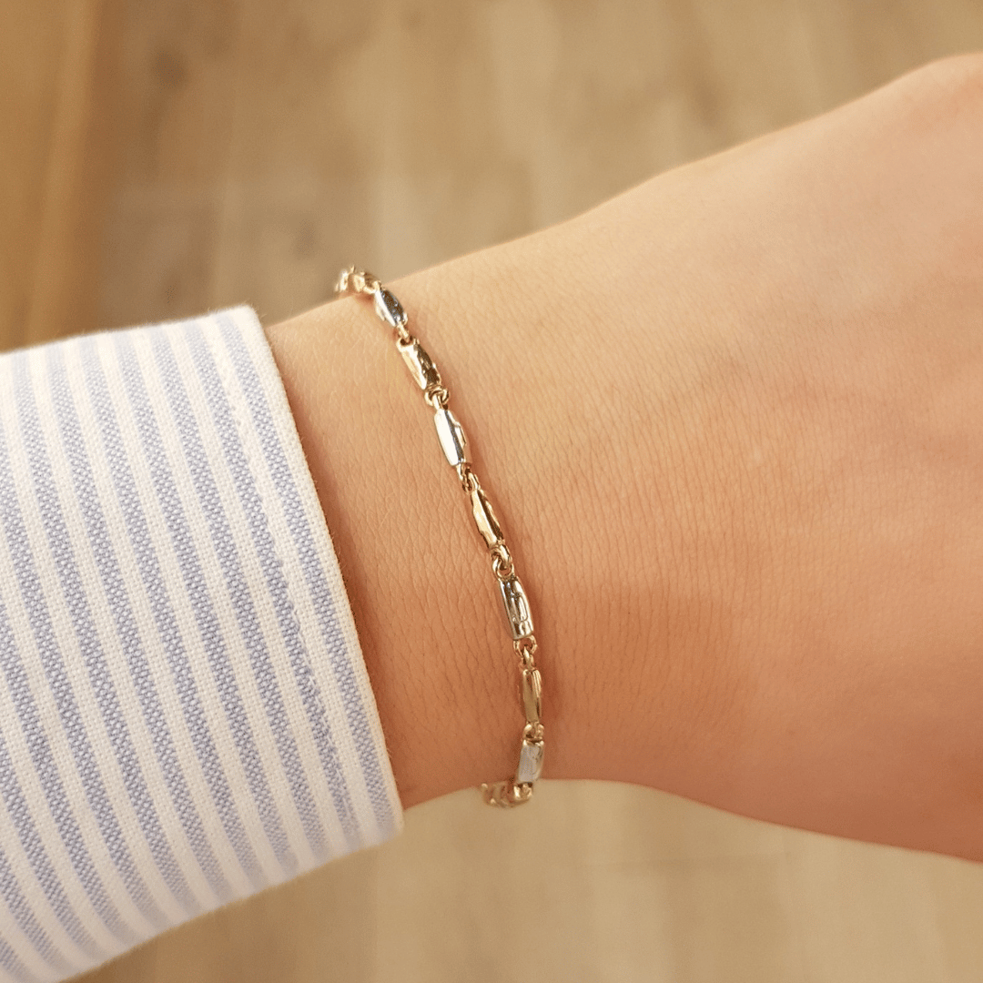 9ct Gold Two-Tone Link Bracelet