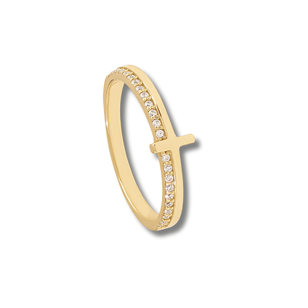 14k Petite Cross Ring