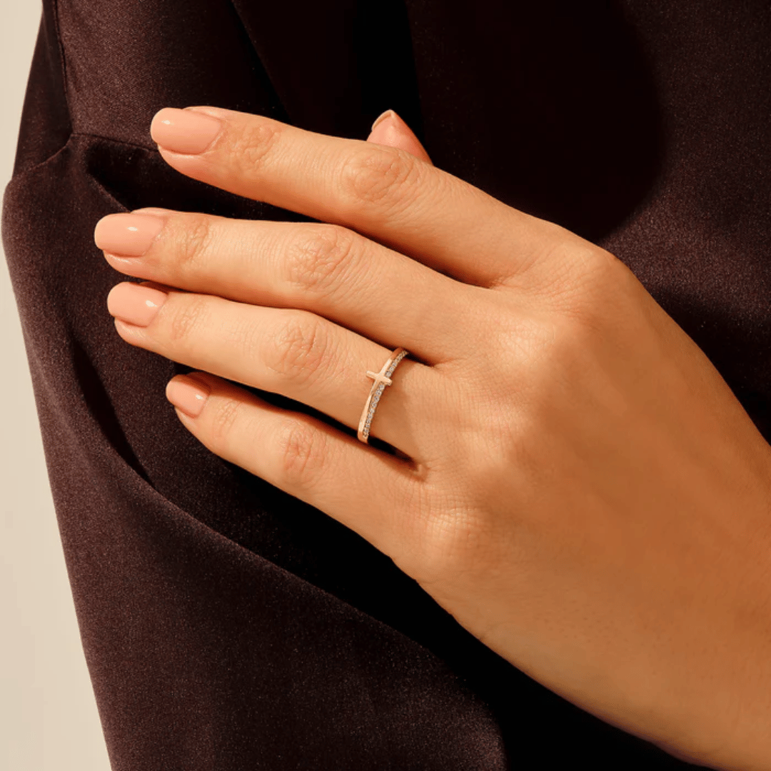 14k Petite Cross Ring