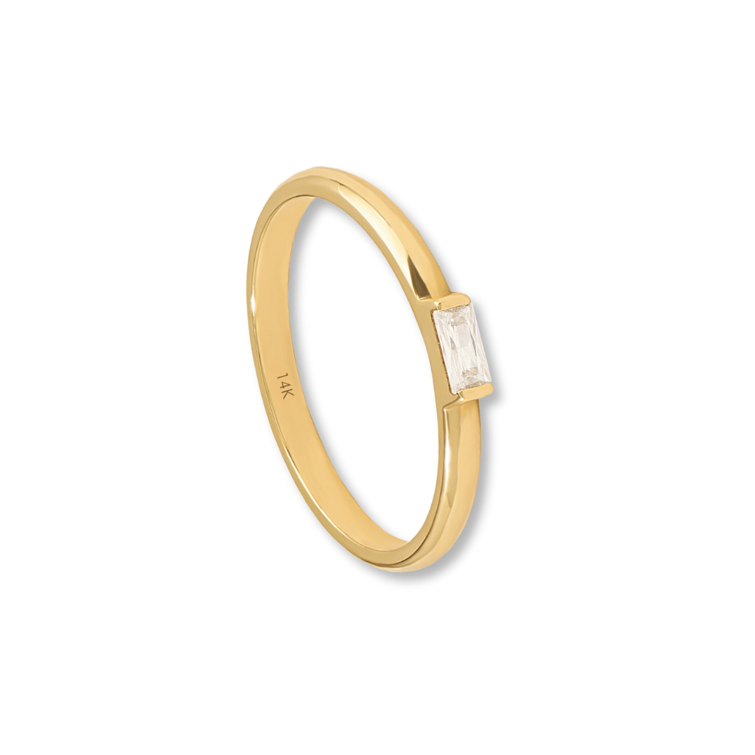 14k Solo Baguette Ring