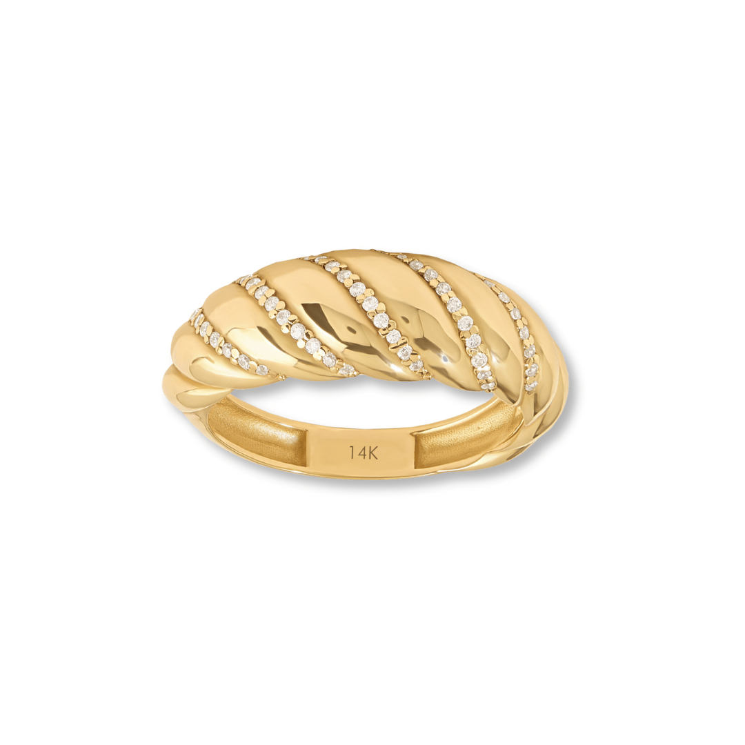 14k Iconic Pave Croissant Ring
