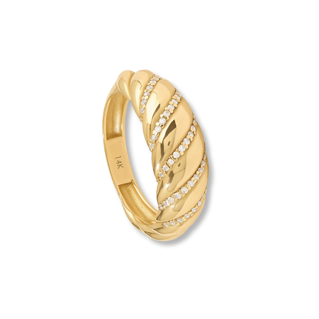14k Iconic Pave Croissant Ring