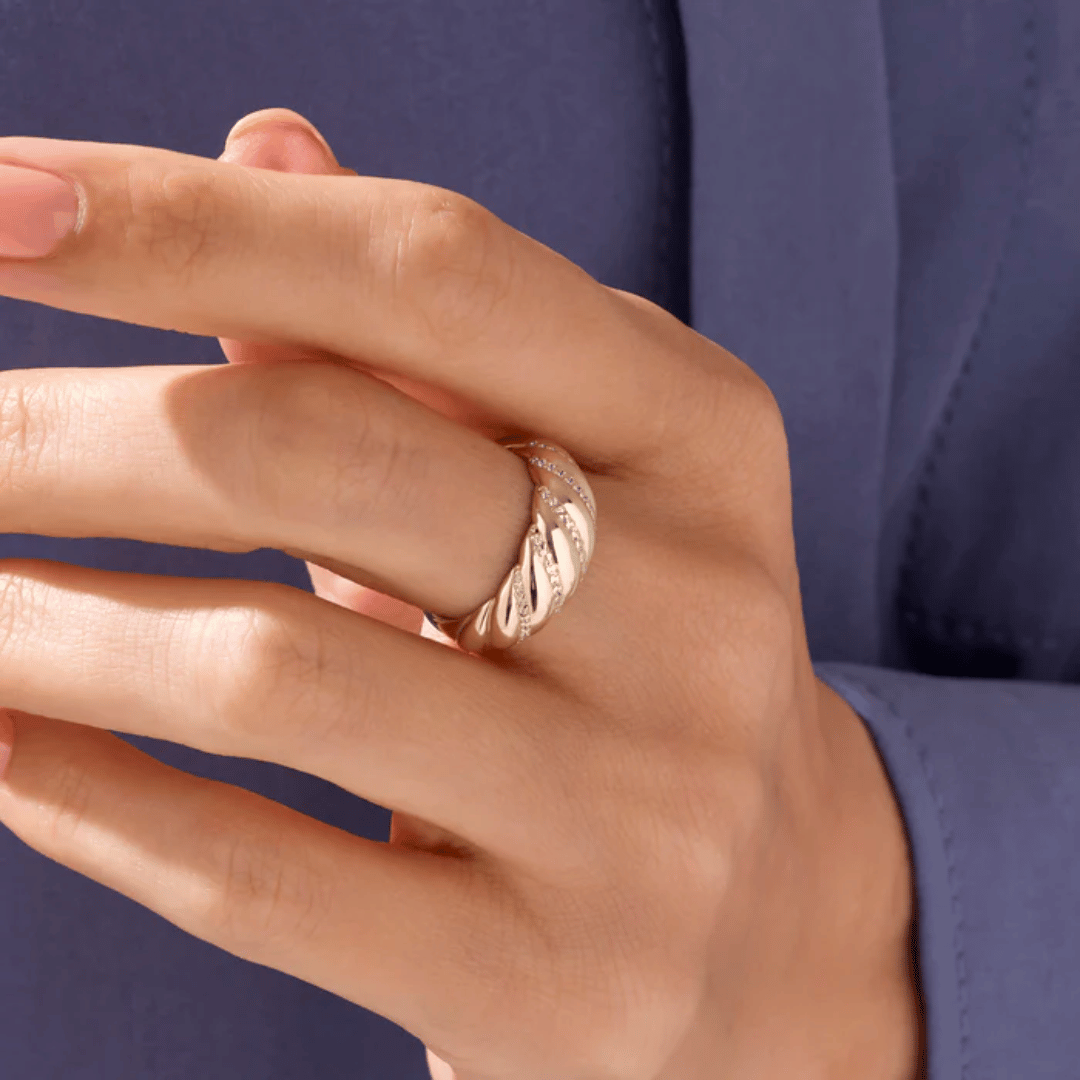 14k Iconic Pave Croissant Ring