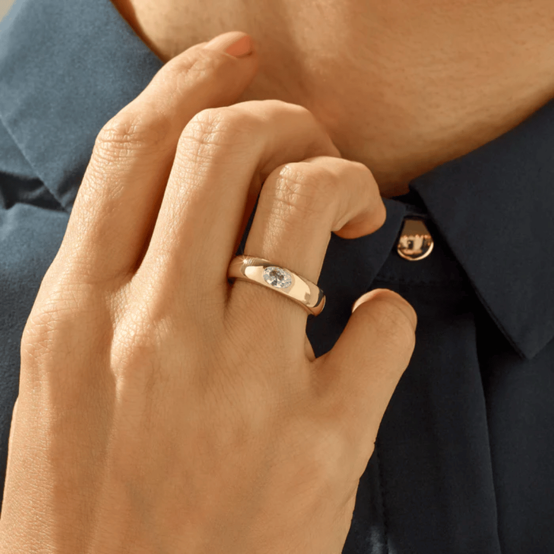 14k Bezel Dome Ring