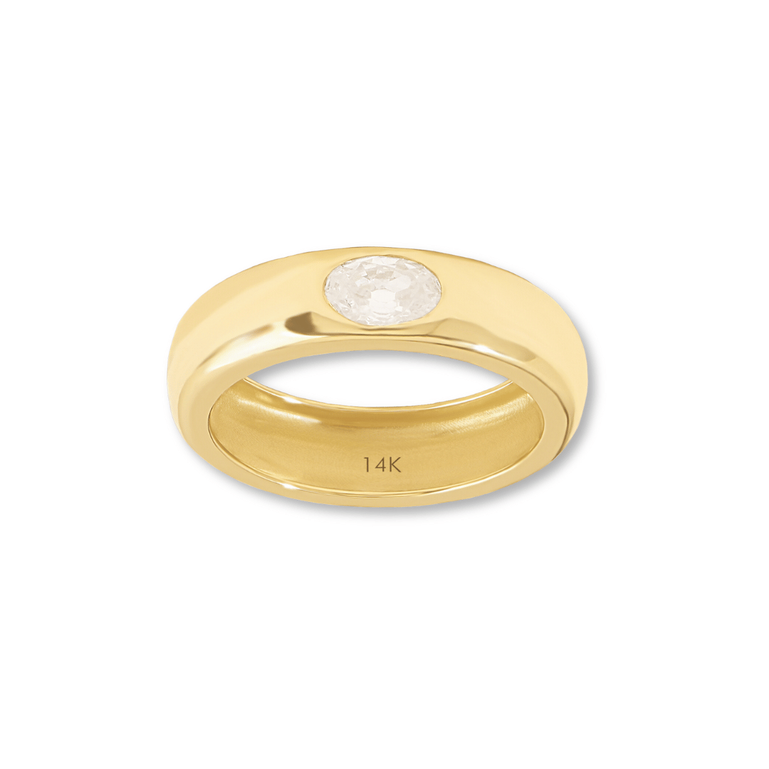 14k Bezel Dome Ring