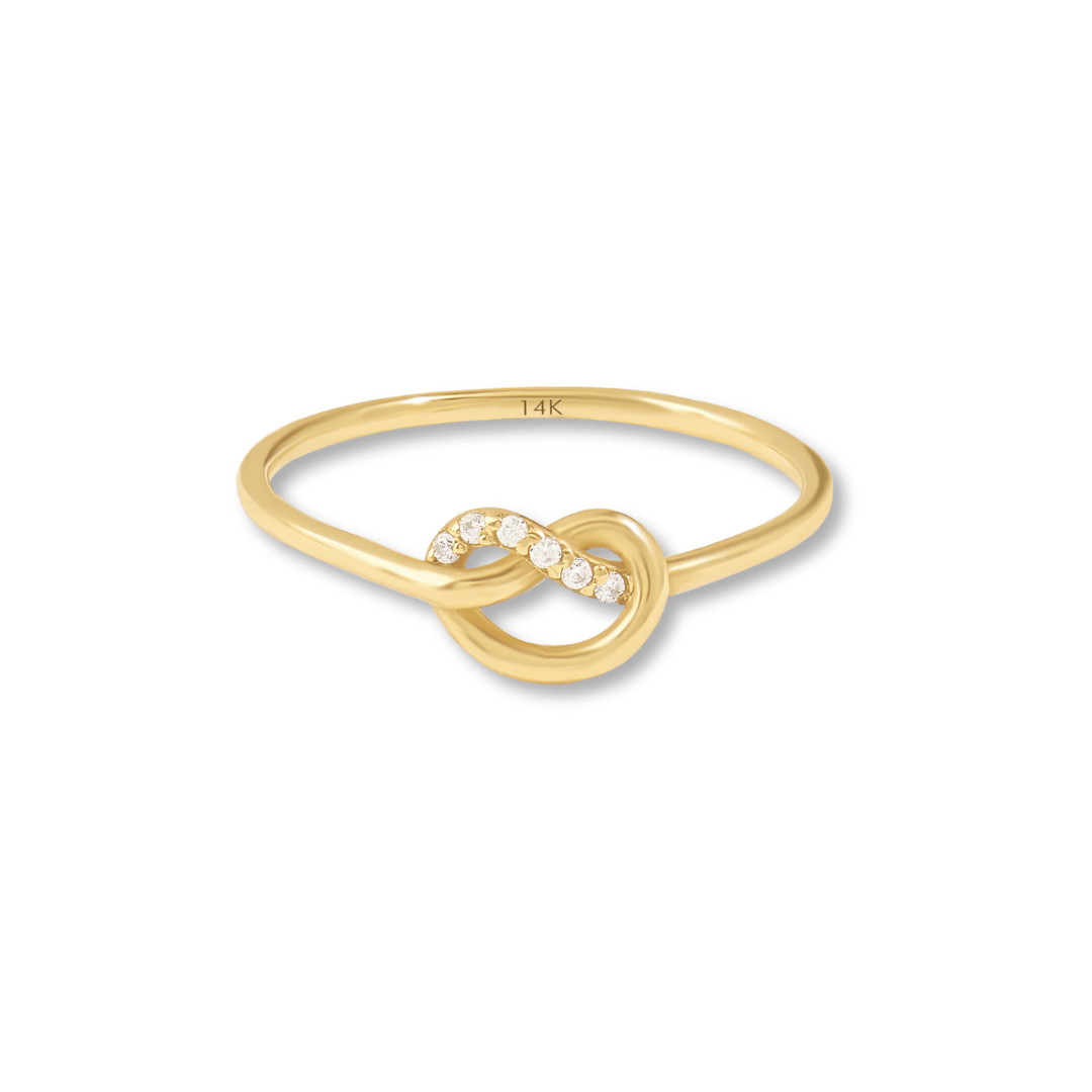 14k CZ Knot Ring