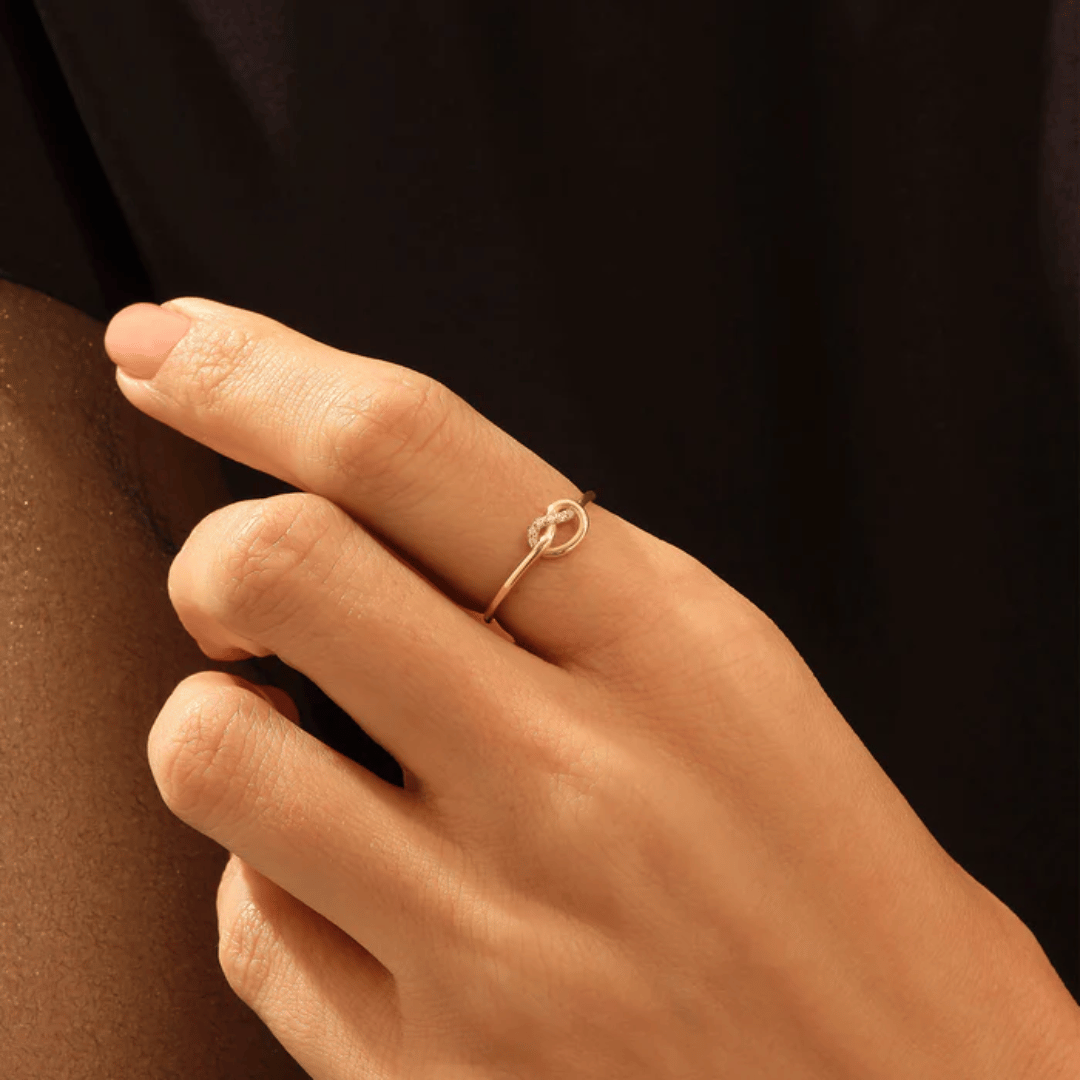 14k CZ Knot Ring