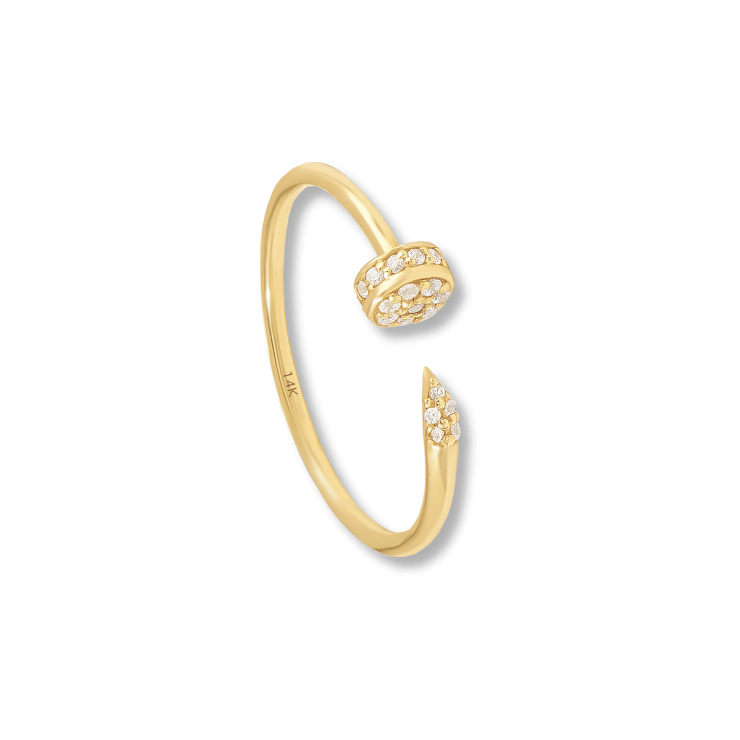 14k Open Nail Ring