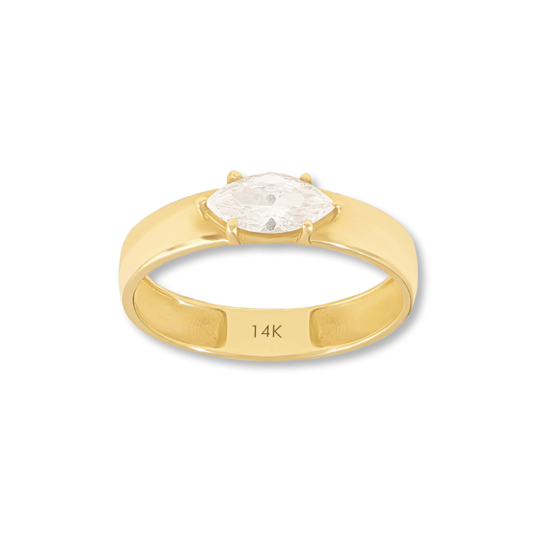 14k Marquise Bold Band Ring