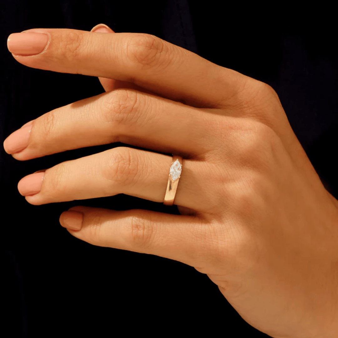 14k Marquise Bold Band Ring
