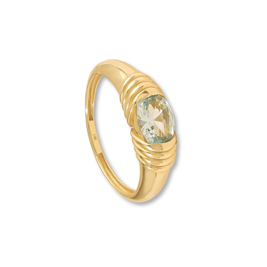 14k Majestic Aquamarine Ring