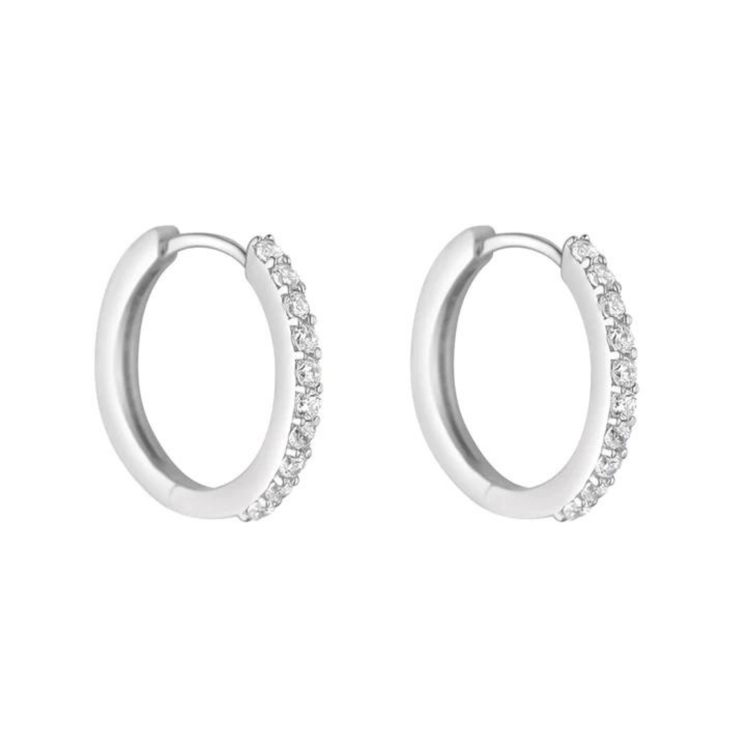 Silver CZ Huggies
