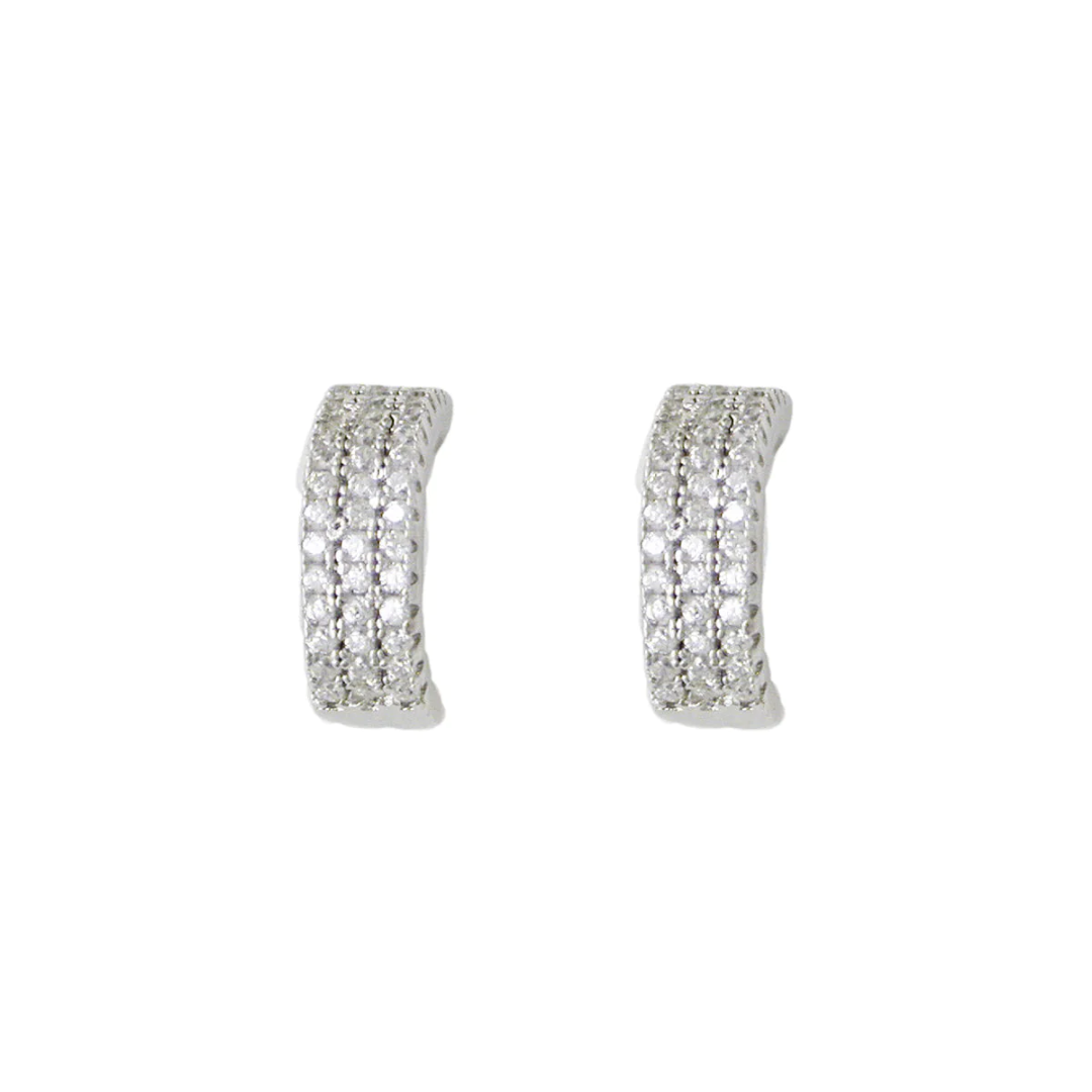 Silver CZ Half Hoop