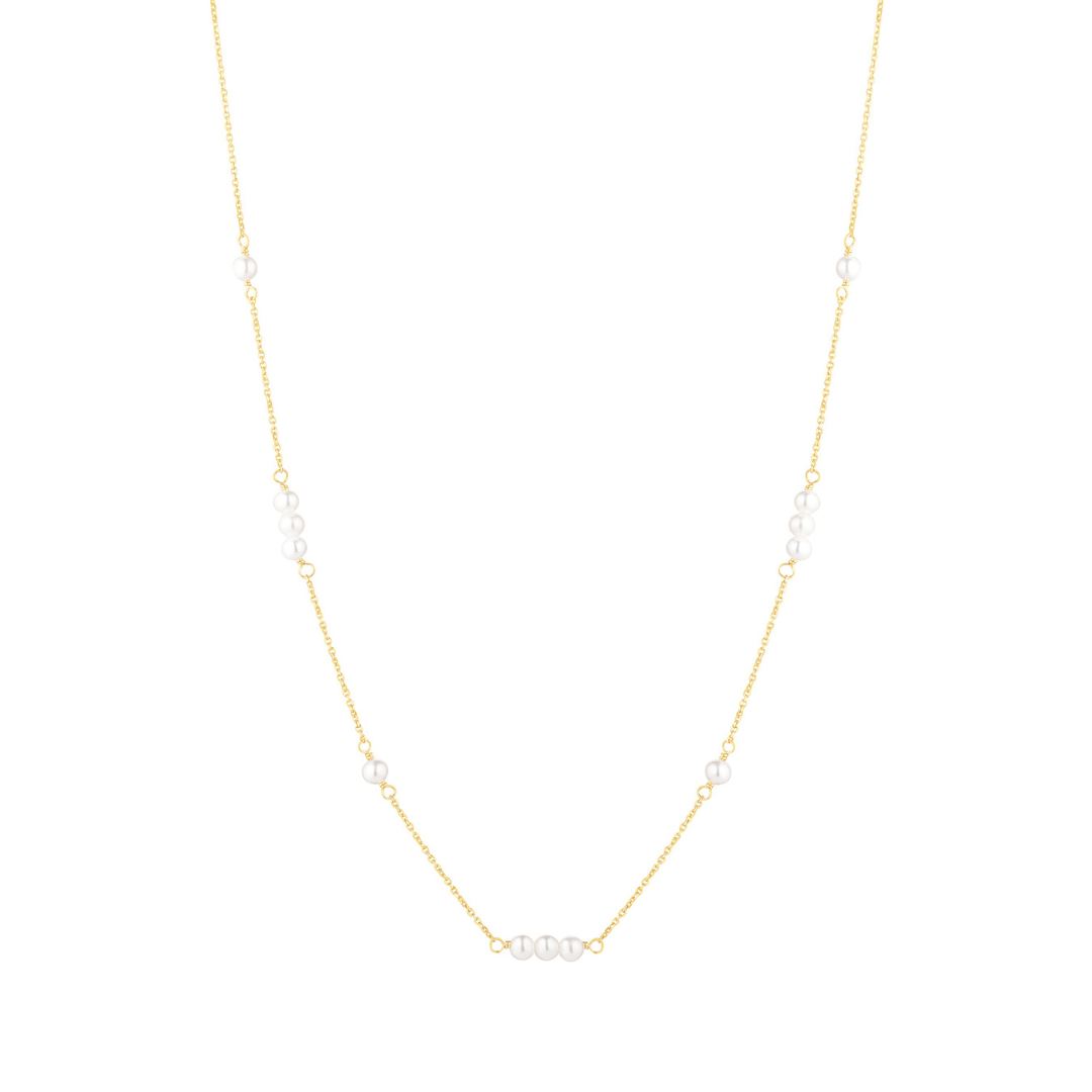 9ct Gold Pearl Cluster Necklace