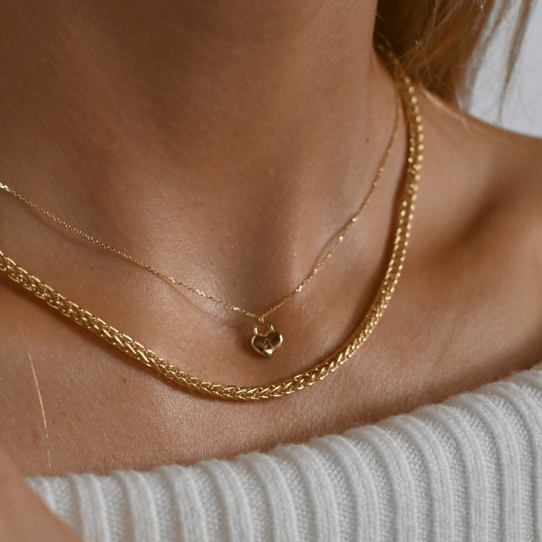 9ct Gold Small Heart Lock Pendant