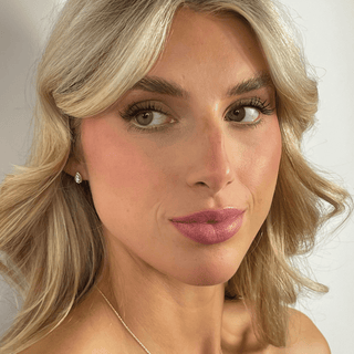 Gold Diamond Cluster Pear Stud
