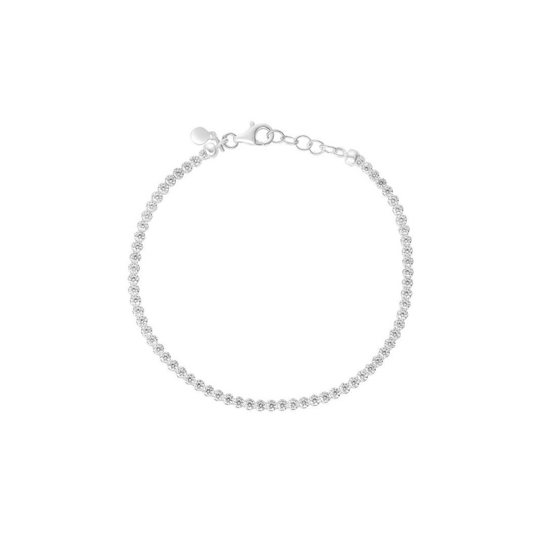Silver CZ Dainty Tennis Bracelet