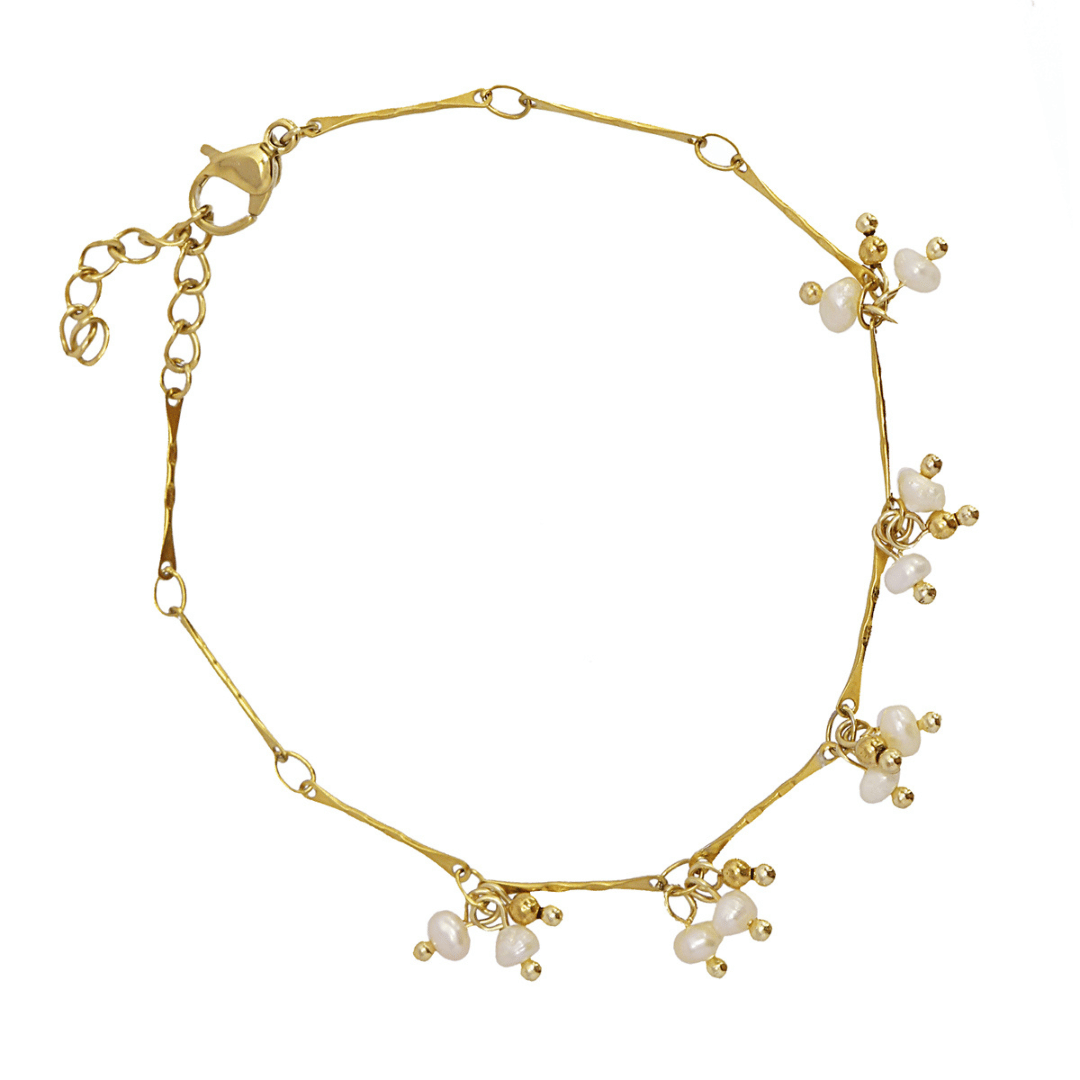 Dainty Pearl Charm Bracelet