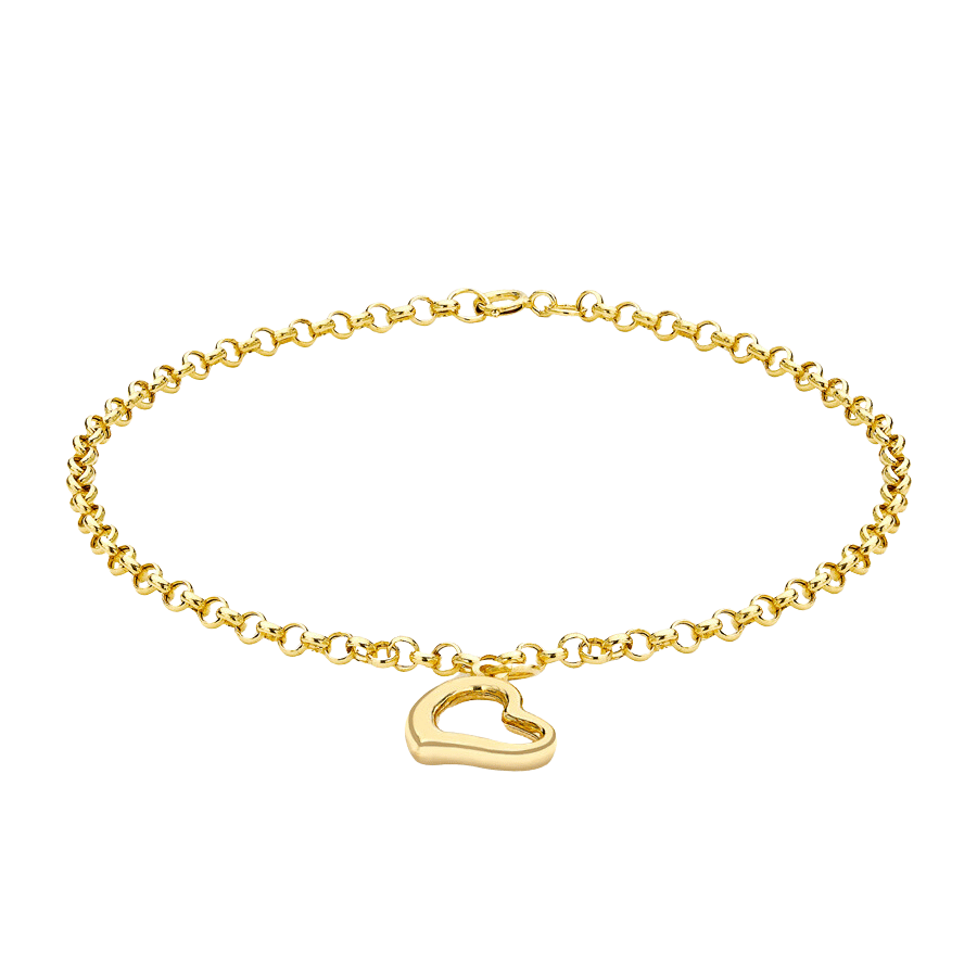 9ct Gold Heart Charm Bracelet
