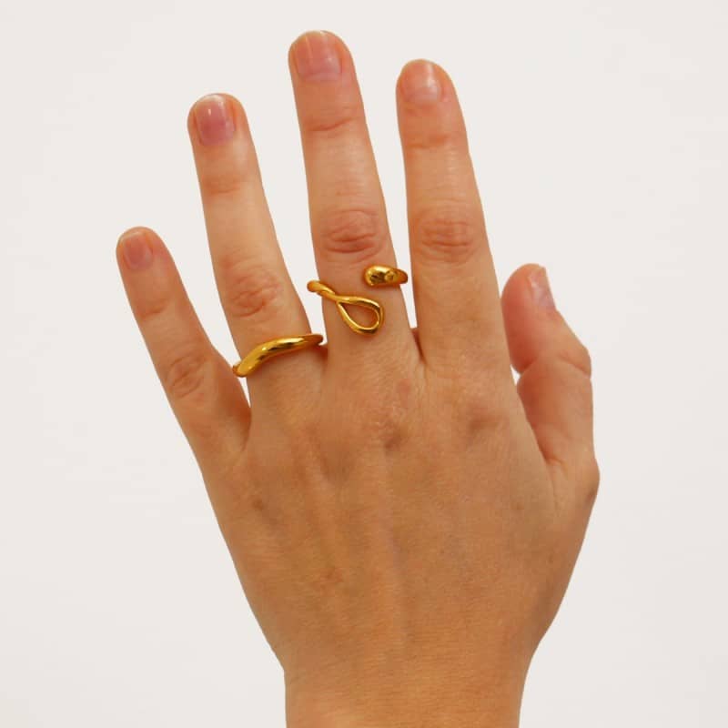 Gold Ripple Ring