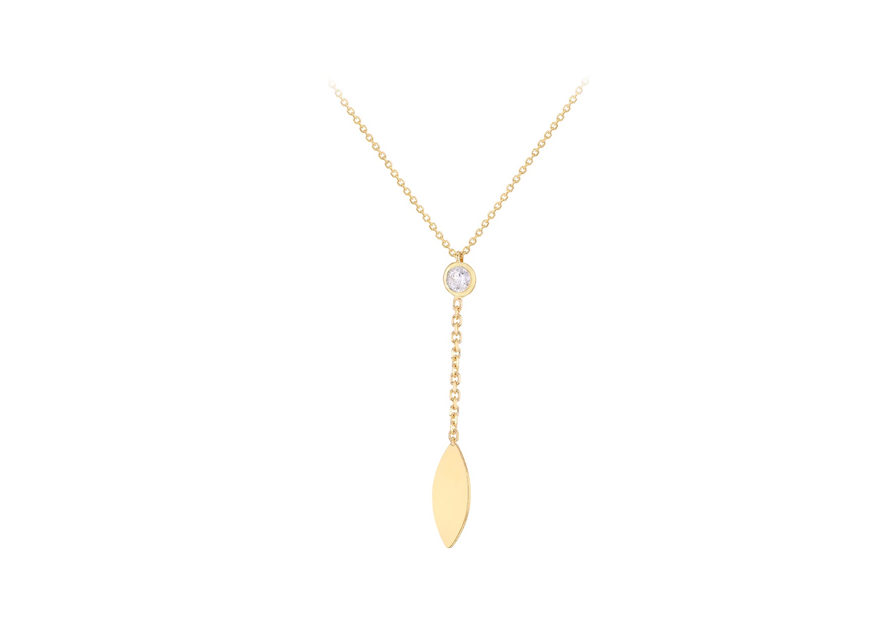 Gold Drop Leaf Necklace