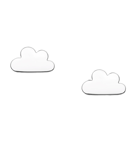 Silver Cloud Stud Earrings