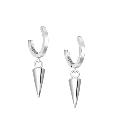 Silver Hoop with Spike Charm