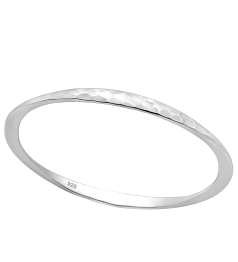 Silver Hammered Bangle