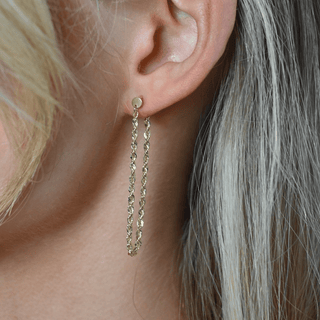Solid Gold Drop Earrings