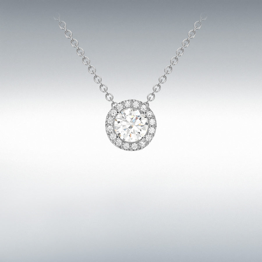 9ct CZ 7.5mm Slider Pendant Adjustable Necklace