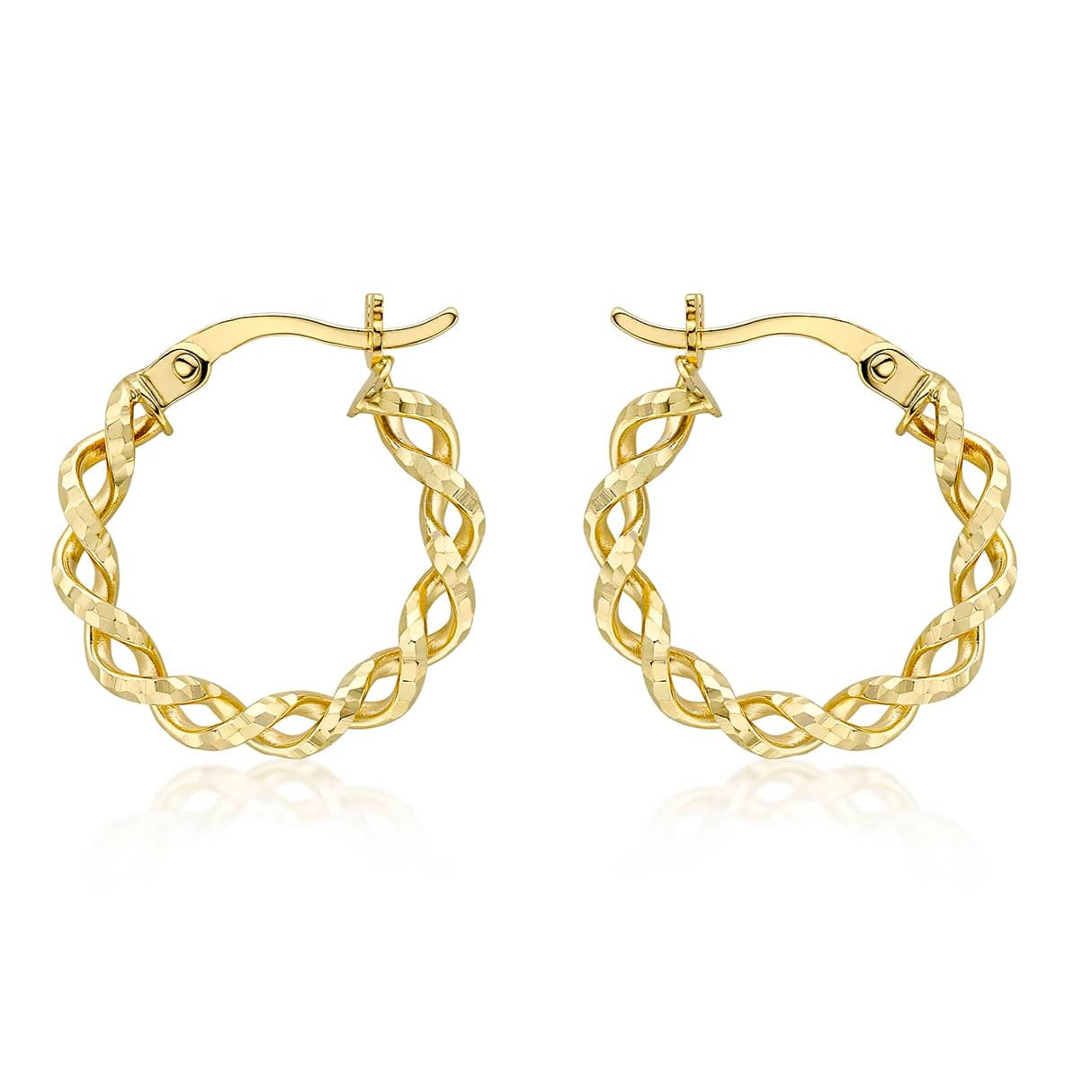 9ct Gold Intertwined Hoop Earrings