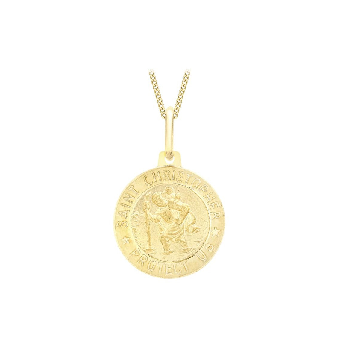 9ct Gold Large St. Christopher Medal Necklace