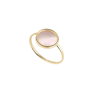 9ct Gold Mother of Pearl Round Ring