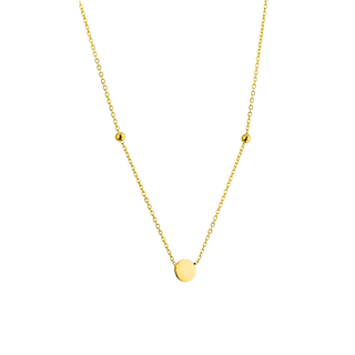 9ct Gold Dainty Circle and Ball Necklace