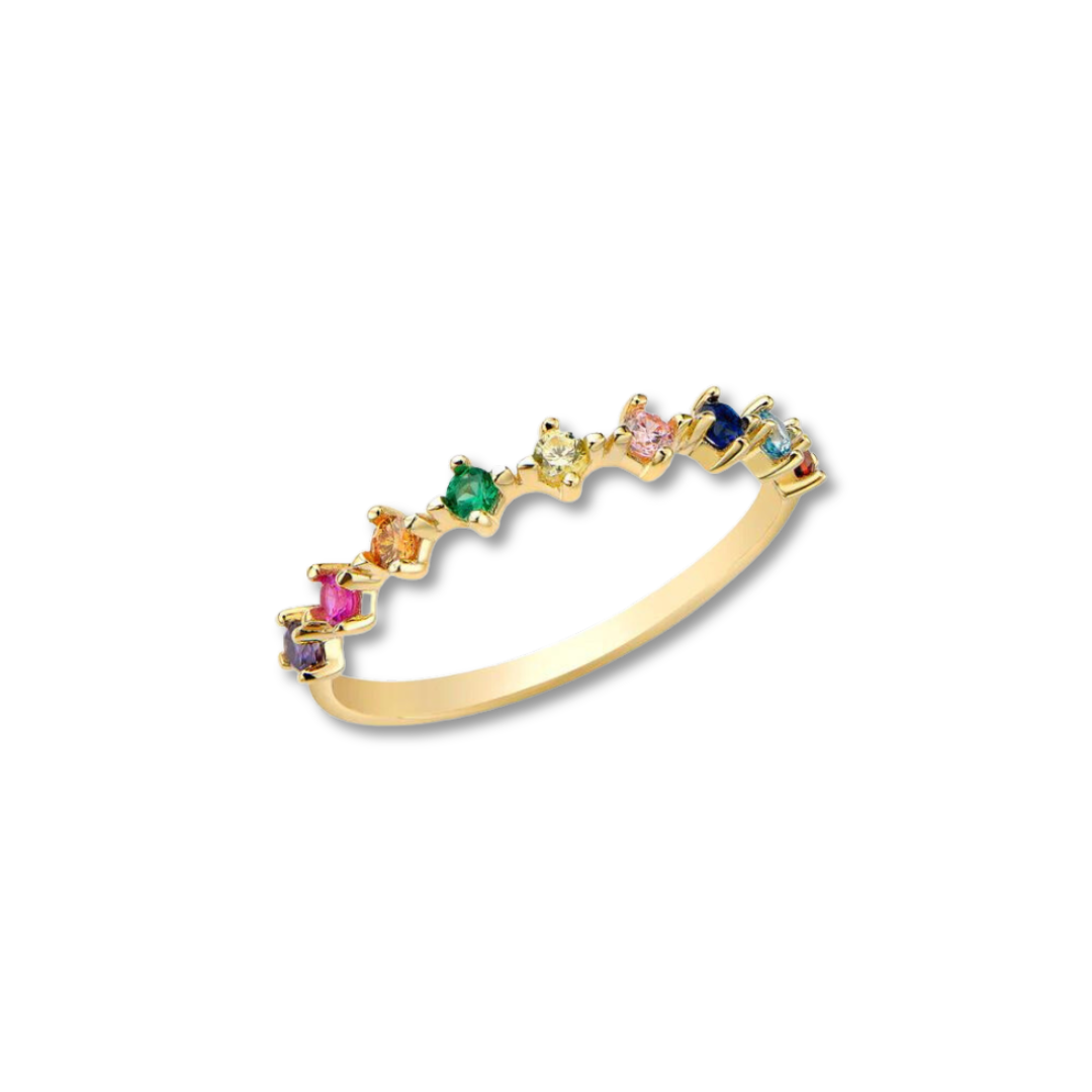 9ct Gold Multi-Coloured CZ Ring