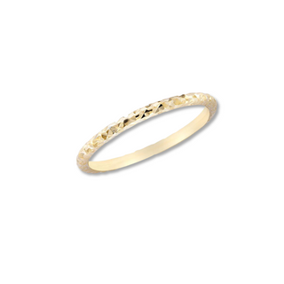 9ct Gold Diamond Cut Stacking Ringh