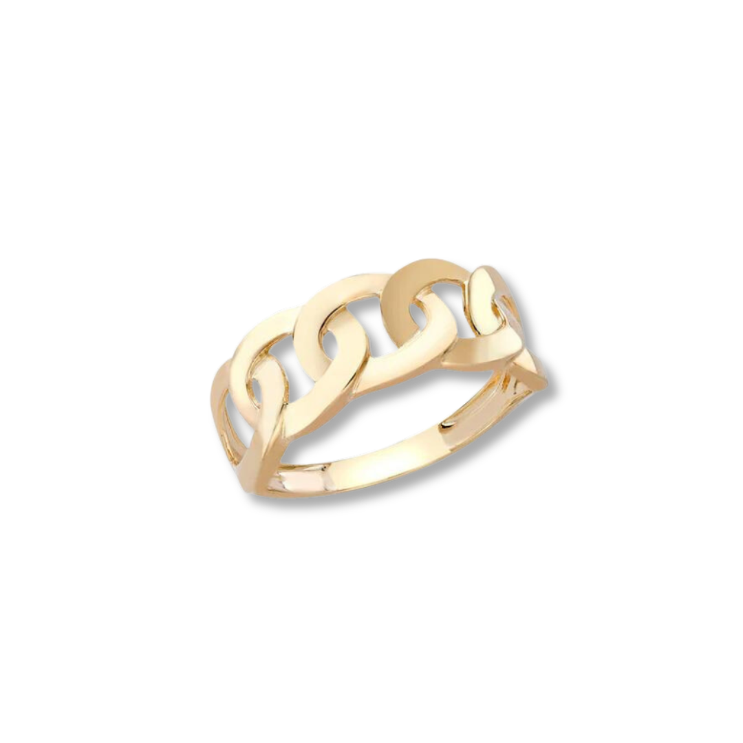 9ct Gold Chunky Curb Chain Ring